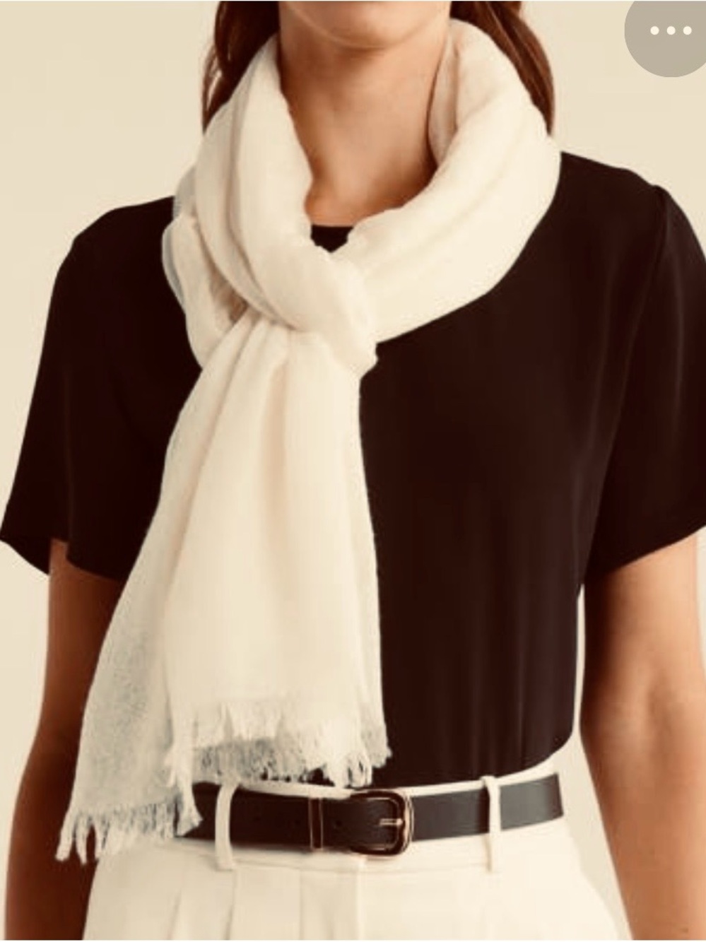 Ivory/Cream Cozy Scarf/Boxed, 77x10” Ivory